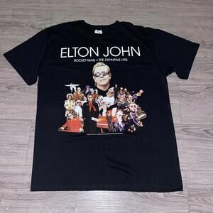 Elton John T-shirt Size L Rocket Man Definitive Hits Tour 2010 Concert